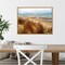 Pier Cove Beach With Autumn Grasses by Michelle Calkins 24-in. W x 18-in. H. Canvas Wall Art Print Framed in Natural